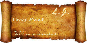 Lévay József névjegykártya